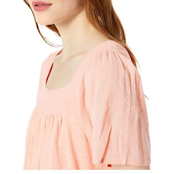 Lucky Brand Embroidered Square Neck Top. S, XS - Picture 3 of 3